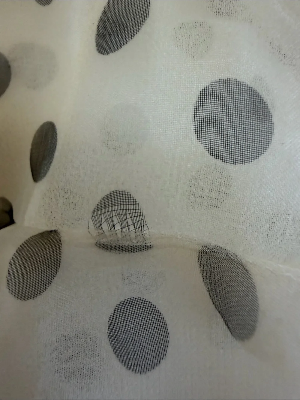Zara Sheer Polka Dot Bow Tie Blouse - Black Dots on Cream